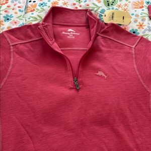 NWT Tommy Hilfiger Red Quarter-Zip Pullover